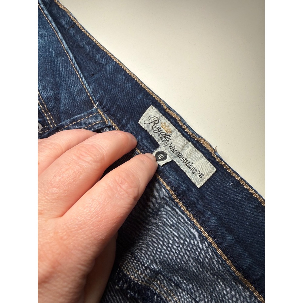 Royalty Jeans Women 10 Blue WannaBettaButt Skinny Denim Dark Wash Stretch Pants - Picture 4 of 8